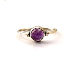 Anillos de Plata 925 con Engaste de Bisel y Amatista, Joyería Fina Hecha a Mano, Estilo Bohemio, Regalo para Bodas y Aniversarios - Product Image 2