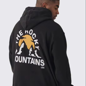 Sudadera de Punto Oversize para Hombre, Otoño 2025, con Capucha y Estampado Puff, 100% Algodón Ecológico, Transpirable, con Impresión de Logotipo Personalizado - Product Image 1