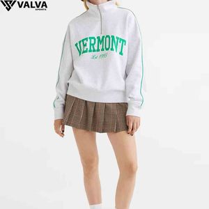 Pull en molleton surdimensionné automne-hiver pour femmes Vêtements d'extérieur décontractés Imprimer Technique lavée Personnalisée selon votre marque. - Product Image 6