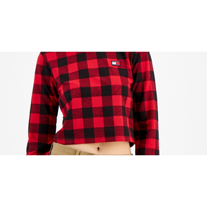 Felpa Tommy Jeans da donna in French Terry rosso a quadri Buffalo, taglia XL, traspirante per la stagione autunnale - Product Image 3