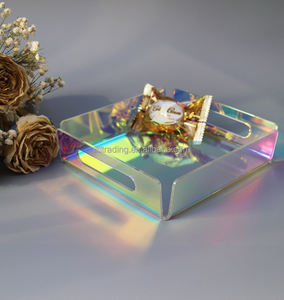Custom square Cute Mini <strong>Candy</strong> Chocolate <strong>Tray</strong> Wedding Decor Luxury rainbow Perspex Plexiglass Favor Plastic Food Serving <strong>Tray</strong> - Product Image 2