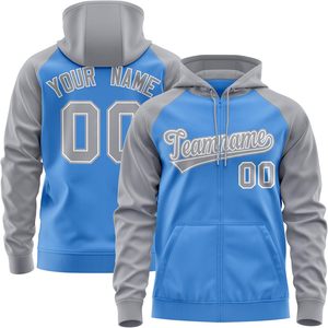 Sudadera con capucha y cremallera de algodón 100% personalizada con estilo, tejido de punto, cierre de cremallera completo, parche con logotipo y estampado de patrones para equipos y estudiantes, servicio OEM - Product Image 1