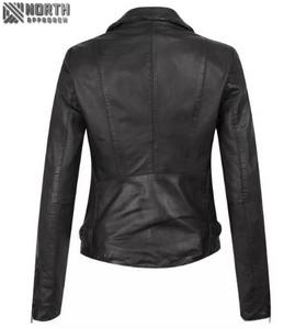 แจ็กเก็ตหนังแฟชั่นสำหรับผู้หญิงเสื้อแจ็คเก็ตหนังแกะสำหรับผู้หญิงแจ็คเก็ตหนังแฟชั่นสำหรับผู้หญิงกำหนดเองได้ - Product Image 3