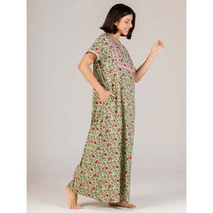 Chemise de nuit longue Evolve pour femme 100 % coton, super douce, décontractée, imprimée, pour dames - Product Image 4