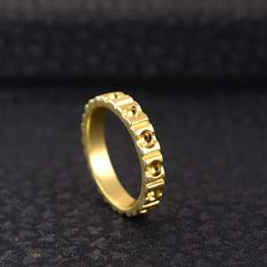 Latest Design Boho Pattern Band <b>Ring</b> Minimalist Brass <b>Ring</b> Women 18k Gold Plated Geometric Dots <b>Stacking</b> Wholesale/OEM/ODM - Product Image 6