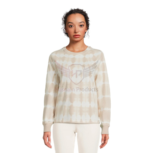 Sudadera con capucha informal para mujer 100% algodón francés Terry Cloth Tie Dye estampado de talla grande sudadera para invierno - Product Image 5