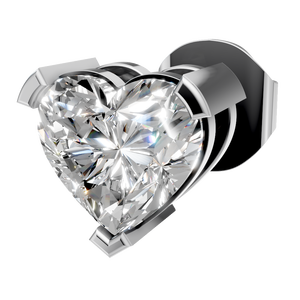 Boucles d'oreilles clous en moissanite cœur 0,7 ct, or 14 carats, quatre griffes, bijoux de luxe pour femme, pour mariage, anniversaire, fête, cadeau - Product Image 5