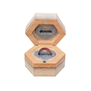 Bague de fiançailles ronde en bois naturel de haute qualité bagues en bois à la mode pour elle pour anniversaire et fête bijoux de mode - Product Image 1