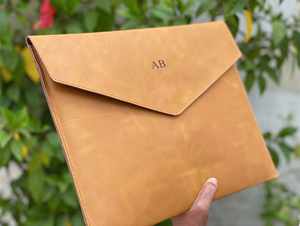 Housse d'ordinateur portable vintage en cuir véritable durable avec fermeture à rabat pour le travail et l'étude GLS-0220 - Product Image 6