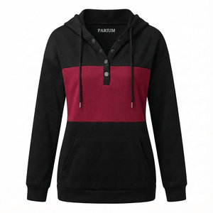 เสื้อฮู้ดดี้ผู้หญิงแบบเฮนลีย์ ติดกระดุม ดีไซน์สีสันตามสั่ง ใส่โลโก้เองได้ สวมใส่สบายทุกฤดู ขายส่ง - Product Image 4