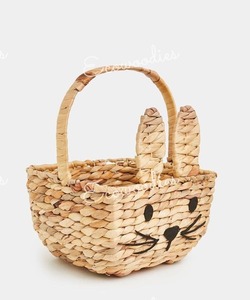 Panier de décorations en rotin tissé vintage fait à la main panier cadeau oreilles de lapin mignon en bambou pour la maison et le jardin - Product Image 2