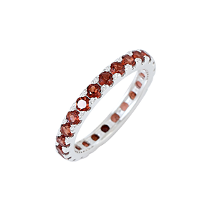 แหวนเงินสเตอร์ลิง925แท้เครื่องประดับชั้นดีสำหรับผู้หญิงพลอยโกเมนแบบเต็มรูปแบบ - Product Image 6