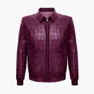 Veste en cuir originale pour homme, service OEM, respirante, col montant, fermeture éclair, style décontracté hiver pour homme - Product Image 3