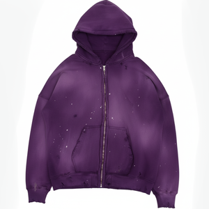 Wholesale 2025 Premium Quality Custom <b>Pullover</b> Hoodie Distressed Wash Streetwear Oversized Winter Fashion <b>Men</b> 100% Cotton - Product Image 1