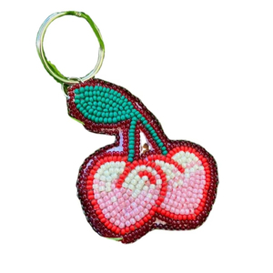 Porte-clés de pomme brodé à la mode et perlé fait à la main, accessoire mignon et coloré pour sacs, sacs à main et clés, cadeau parfait pour les enseignants - Product Image 2