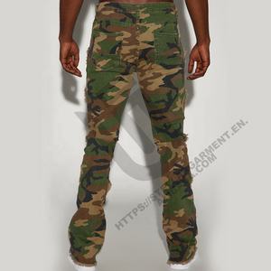 Moda Streetwear Jeans Pantalones Diseño desgastado personalizado Hombres Pantalones de mezclilla acampanados - Product Image 3