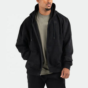 Sweat à capuche zippé intégral pour homme, coupe décontractée, personnalisable, hiver, épais, en coton et polyester, respirant, écologique - Product Image 5