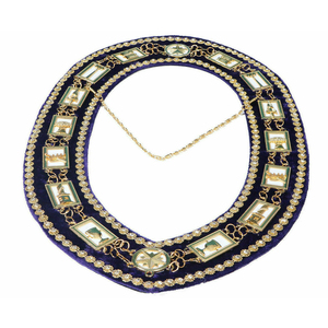 COLLIER D'OFFICIERS D'ARTISANAT REGALIA MAÇONNIQUE PRIX D'USINE AVEC CHAÎNE EN MÉTAL AVEC CHAÎNE DE BIJOUX EN MÉTAL TOUT AUTOUR DE BOULE D'ARGENT - Product Image 3