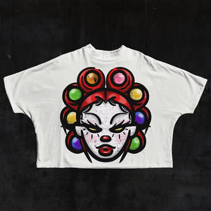 เสื้อยืด Y2K 2พาเนลทรงโอเวอร์ไซส์เสื้อยืดผ้าฝ้าย100% ไหล่ตกไหล่สำหรับผู้ชายเสื้อยืดพิมพ์ลายกราฟิกดีทีจีสำหรับผู้ชาย - Product Image 3