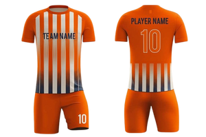 Haute Qualité Personnalisable JS Sportswear Sublimé Rétro Football Uniforme Ensemble V-Neck Jersey Shorts Logo à Vendre 100% Polyester - Product Image 5