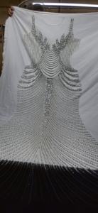 Tissu de mariée brodé perlé à la main pour robes de soirée vêtements de mariage élégants - Product Image 3