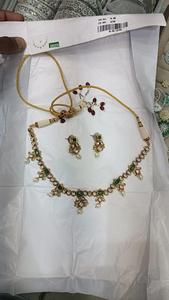 Ensemble de mariée Kundan artisanal exquis avec collier et boucles d'oreilles Bijoux en laiton pour les mariages Occasions festives - Product Image 4