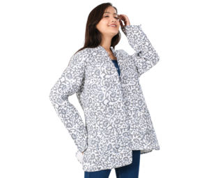 Chaqueta de Algodón Acolchada Ecológica, Reversible, Tejida a Mano, con Estampado Floral, Transpirable, Corta, para Mujer, de Invierno - Product Image 3