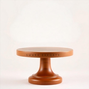 Base Redonda Hecha a Mano para Tartas, Soporte de Madera Sostenible, Exhibición Rústica de Postres, Bodas, Cumpleaños, Decoración de Mesa - Product Image 6