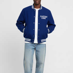 Chaqueta Varsity de Lona para Hombre, Personalizada con Letras de Béisbol, Holgada, Impermeable para Invierno, de Alta Demanda, Alta Calidad y Estilo Urbano - Product Image 1