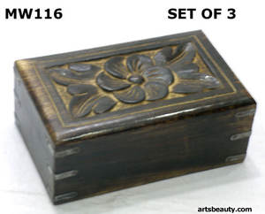 Boîte au trésor en bois faite à la main de haute qualité artisanat du bois boîtes en bois vente chaude au prix de gros - Product Image 4