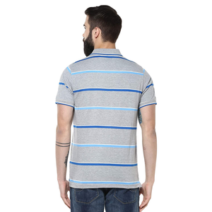 เสื้อโปโลคอปกสองปลายแขนสั้นลายทางแบบกำหนดเองได้เข้ารูปคลาสสิกของผู้ชาย2025 - Product Image 3