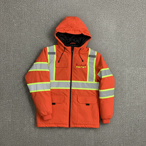 Chaqueta de Seguridad de Alta Visibilidad Color Naranja Clase 3, Color Sólido, Reflectante, Impermeable, con LED Intermitente, Logotipo Personalizado para Hombre - Product Image 2