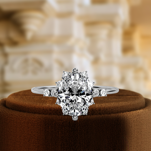 1.Ct Classic Oval Cut Lab Grown Diamond Solitario Anillo de compromiso Sólido 14K Oro E/VS2 IGI Certified Cluster Wedding Parties - Product Image 1