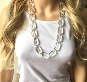 CRESCENT CRAFT Indian Manufacturer's Women's Beaded Resin <b>Statement</b> <b>Necklace</b> for Bohemian Romantic Trendy Fashion Pearl Jewelry - Product Image 3