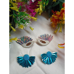 Pendientes bohemios hechos a mano de fabricación india, cuentas colgantes de semillas para amantes de la moda de espíritu libre disponibles por glowin fashion - Product Image 1