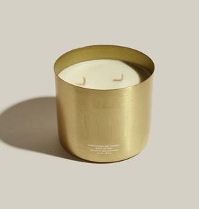 Bougie ronde parfumée artisanale en acier inoxydable de haute qualité, finition brossée, décoration de Noël, Inde - Product Image 1