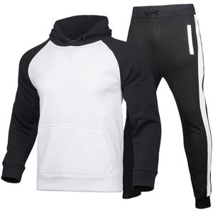 Men's Sweatsuit 2 Piece Sets Casual Men's Jogging Tracksuit Set Solid Color Fleece <b>Hoodie</b> Sweatpants Sweat Suit for Men - Product Image 1
