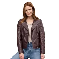Veste en cuir de mouton pour femmes, tendance automne, style motard, designs personnalisés, coupe-vent, respirante, haute qualité