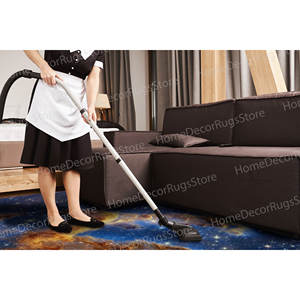 Space Telescope <b>Printed</b> Wool Rug-Night Landscape <b>Dining</b> <b>Room</b> Decor Goblen Rug with Patchwork Pattern and Latex Backing - Product Image 4