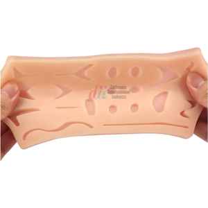 Almohadilla de práctica de sutura de silicona duradera de 3 capas con 19 heridas precortadas, herramienta de formación médica certificada CE, etiqueta privada OEM - Product Image 6