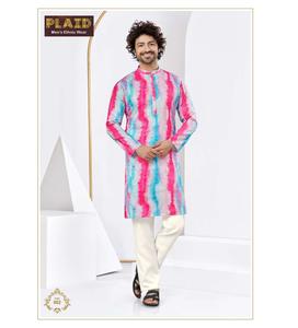 Kurta élégante en soie douce pour hommes avec détails brodés à la main, idéale pour les occasions festives - Product Image 1