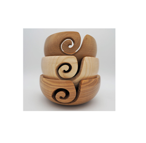 Cuenco de hilo de madera de última pieza, cuenco de hilo de madera moderno y para cuencos de tejer de ganchillo para 3 piezas y al mejor precio - Product Image 1