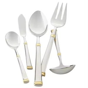 ชุดช้อนส้อมสแตนเลสสำหรับร้านอาหาร สไตล์คลาสสิกแบบอเมริกัน สำหรับงานแต่งงาน ยี่ห้อ IBS ช้อนและมีดโลหะ - Product Image 3