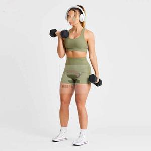 Pantalones cortos de Yoga de LICRA de cintura alta para mujer Pantalones cortos de fitness transpirables con colores personalizados - Product Image 6