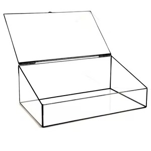 Vitrine de rangement en verre clair avec cadre en métal finition or, fabrication artisanale, pour organiser les bijoux - Product Image 2