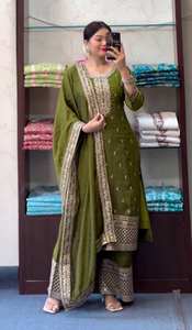 DISEÑADOR PARTY WEAR TOP Y PANT PLAZZO CON FANCY DUPPATA - Product Image 6