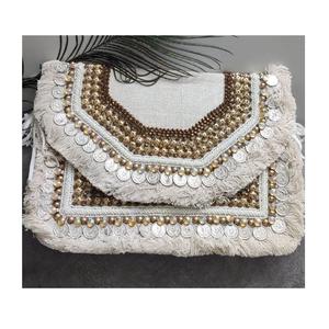 Sacs à bandoulière brodés faits main style bohème indien élégant pour soirées et shopping, pochettes et sacs messager perlés pour femmes - Product Image 5