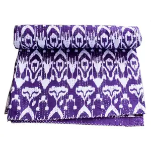 Jaipuri Kantha matelassé coton Super doux bébé couverture tricotée Type différent Swaddle indien haute densité jeter couverture en gros