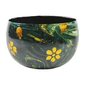 Pot de fleur en métal fini émail fait à la main de conception à la mode pour la décoration de la maison et du jardin décoration de sol - Product Image 2