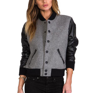 Veste universitaire en laine pour femme, collection hiver-automne, haute qualité, respirante, séchage rapide, broderie logo personnalisée, manches en cuir – Offre Spéciale - Product Image 1